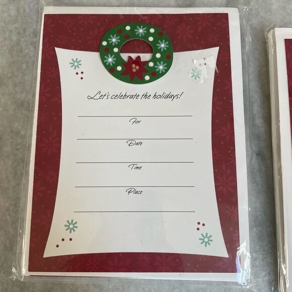 Vintage Party Express by Hallmark Invitation Kits Holiday Christmas 2 sets of 8 - Picture 3 of 4